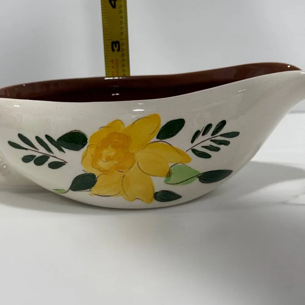 VTG Stangl Country Garden Hand-Painted Gravy Boat Cottagecore Trinket Dish Decor
